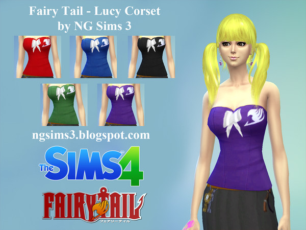 Sims 4 — Fairy Tail - Lucy Corset by ngsims32 — Fairy Tail - Lucy Corset I created in Sims 4 Studio and Photoshop CS4.