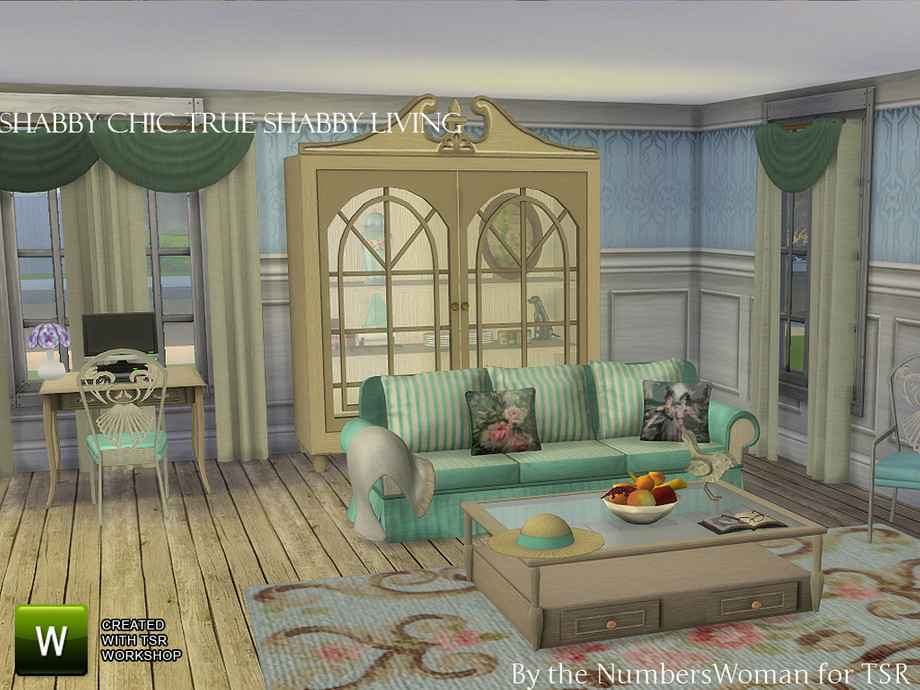 The Sims Resource True Shabby Chic Living, Shabby Chic Living Room Furniture Sets