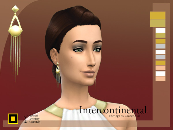 Sims 4 — Intercontinental Earrings by Golden_Girl2 — Intercontinental is influenced by aesthetics from cultures around