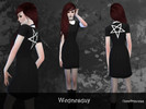 Sims 4 — Wednesday Dress by GorePrincess — Wednesday Dress peter-pan collar with a pentagram print on the back one color
