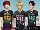 Sims 4 — Love Live Idol Tees for Men by NIREsim2 — Set of 3 Tees for Men from the popular anime / mobile game Love Live!