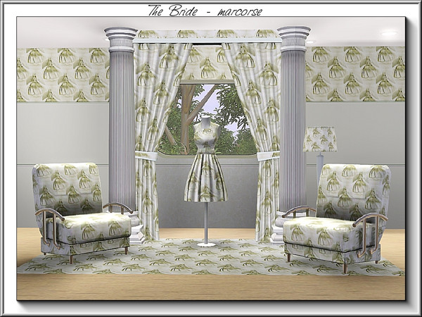 Sims 3 — The Bride_marcorse by marcorse — Themed pattern: bridal element in monochrome