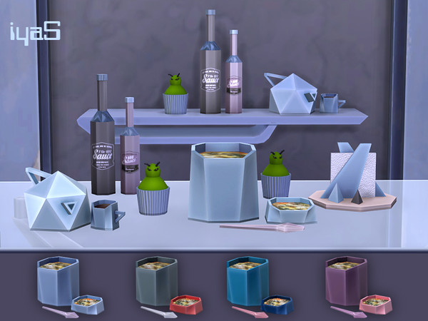Sims 4 — Octagonal Tureen by soloriya — Originally shaped tureen and bowl, filled with delicious soup. 4 variants,