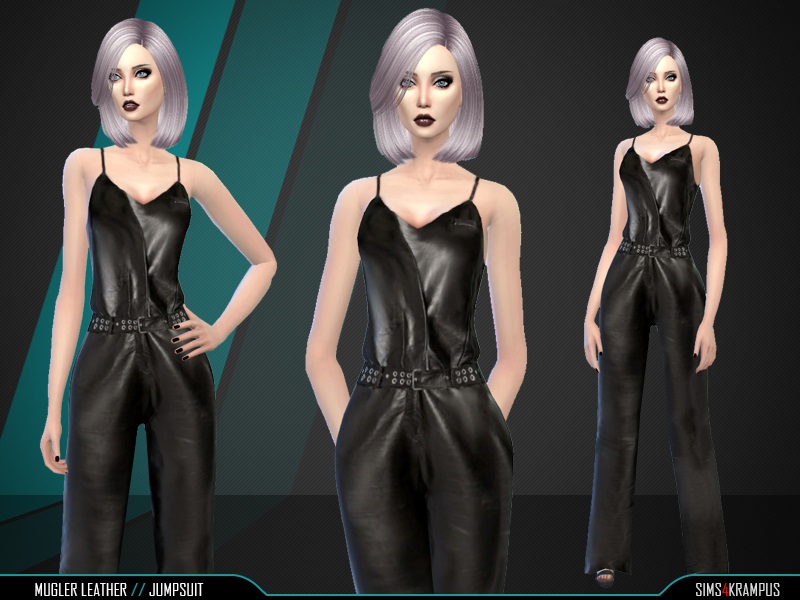 The Sims Resource Mugler Leather Jumpsuit