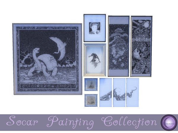 Sims 4 — Socar's Painting Collection by D2Diamond — All paintings were created by the talented Socar, a Deviant of the