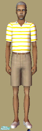 Sims 2 — Grandpas' Golf Shirts - Yellow Stripe by okadoka — Don't forget Grandpa on Father's Day! Remember that special
