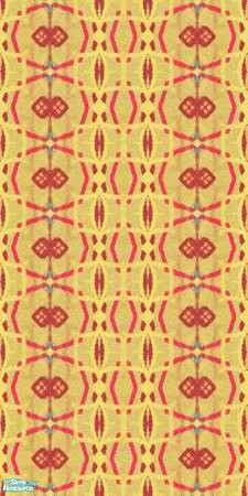 Sims 2 — Retro Patterned Wallpapers - Individual Item by LALIA7 — Available in ten different bright hues.