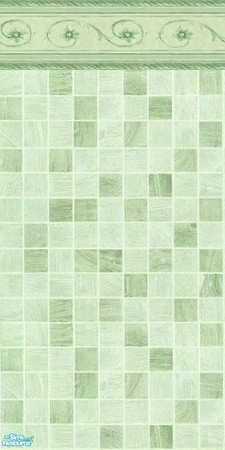 Sims 2 — Gorgeous Tile Green  by tamlfra — I remixed this pattern I had released here and recolored it with a few of my