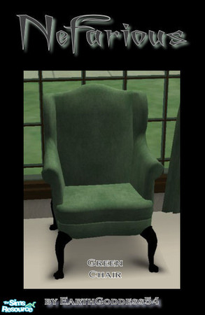 Sims 2 — Nefarious Living - Green Chair (1) by EarthGoddess54 — A dusky match for my Nefarious Living set. Made for the