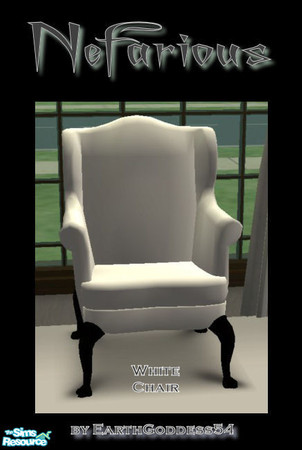 Sims 2 — Nefarious Living - White Chair (4) by EarthGoddess54 — A dusky match for my Nefarious Living set. Made for the