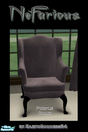 Sims 2 — Nefarious Living - Purple Chair (3) by EarthGoddess54 — A dusky match for my Nefarious Living set. Made for the