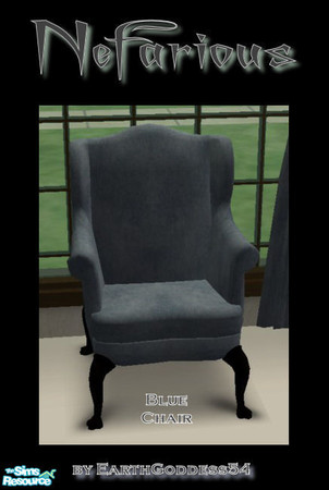 Sims 2 — Nefarious Living - Blue Chair (2) by EarthGoddess54 — A dusky match for my Nefarious Living set. Made for the