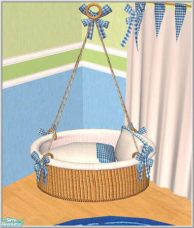 Sims 2 — wicker nursery recolor blue - crib by Birgit43 — 