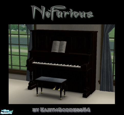 Sims 2 — Nefarious Living - Piano (2) by EarthGoddess54 — A dusky match for my Nefarious Living set. Made for the spooky