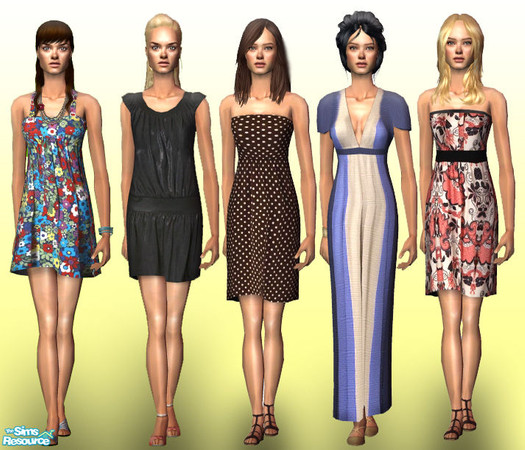 Sims 2 — SO_Collection_232 by Sophel21 — summer outfits; no mesh needed; req. H&M stuff pack (NOTE: it seems that