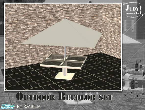 Sims 2 — Judy_Laguna Recolor Set - SunShade by judyhugsnoopy — Recolor of Sasilia "Laguna" Outdoor set. Hope