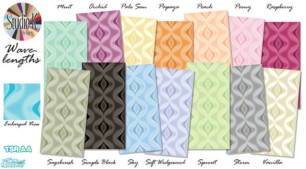 Sims 2 — Studio K Wavelengths 02 by StudioKhagerks — 15-28 of 28 colors. Can be found under Wallpapers. Coordinates with