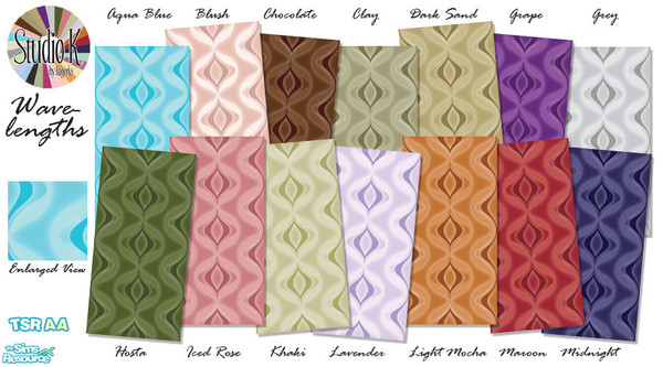 Sims 2 — Studio K Wavelengths 01 by StudioKhagerks — 1-14 of 28 colors. Can be found under Wallpapers. Coordinates with