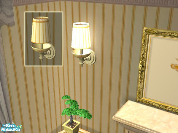 Sims 2 — Buttercup Yellow& GoldDining Room Sconce by foxysensei — Buttercup Yellow & Gold Dining Room: A lovely