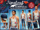 Sims 4 — Summer Set by Tipalouf2 — Summer Set by Tipalouf 4 Clothes : - 1 Tank - 1 Short - 1 Cap - 1 Shoes Non default -