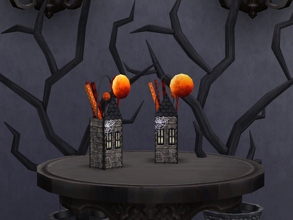 Sims 4 — Haunted House Incense Burner by soloriya — This lighted haunted house fills your home with warm, autumn