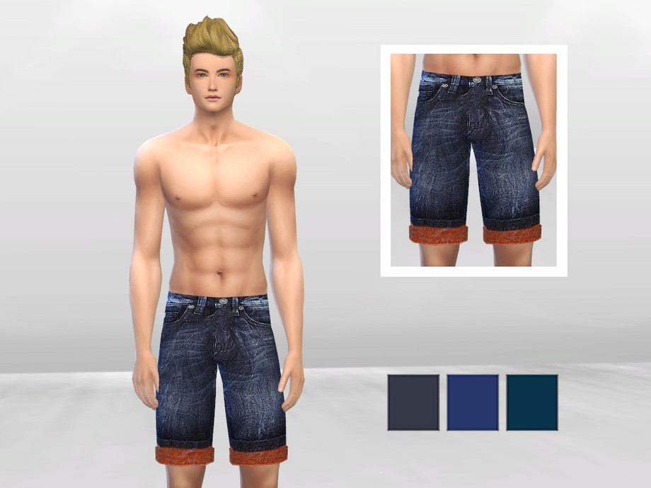 The Sims Resource - Stone-Washed Denim Shorts