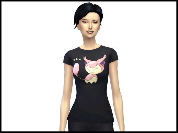 Sims 4 — Pokemon T Shirts Cat Type by Witchbadger — A selection of cat type pokemon feature on this set of T Shirts.