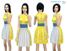 Sims 4 — Chamomile dress by Weeky — Beautiful summer chamomile dress in white, blue and yellow colors. Your sims will