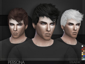 Sims 4 — Stealthic - Persona (Male Hair) by Stealthic — -Almost no transparency issues -Compatible with hats -18 Colors