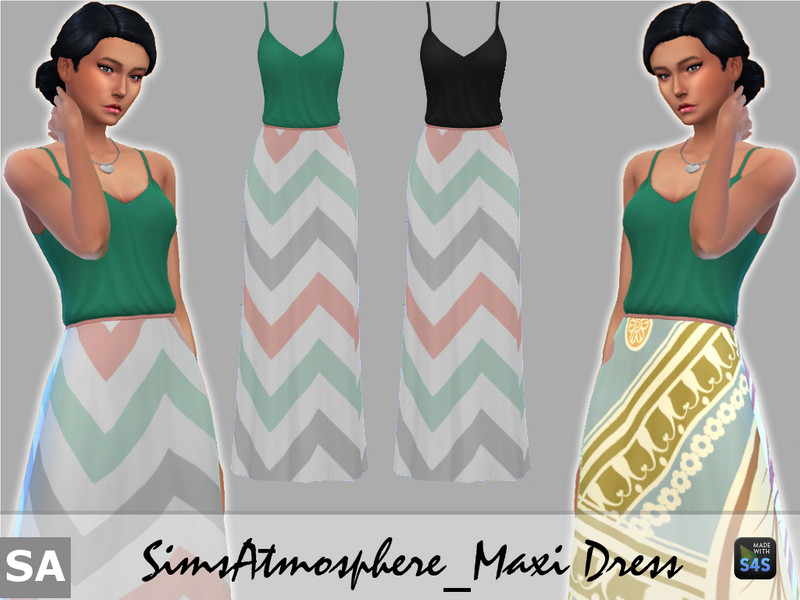 Sims 4 The Sims Resource | SimsAtmsophere_Maxi Dress v1 by TSR Creator