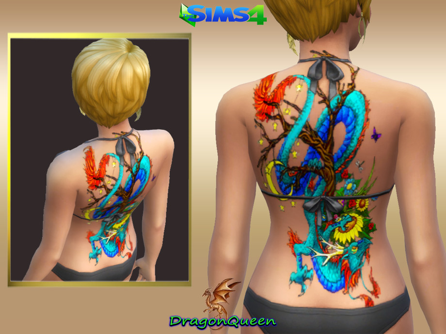 The Sims Resource - Nidhogg Male Back Tattoo