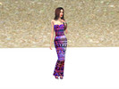 Sims 4 — Aztec Tube-top Jumpsuit by FBCustomContent — This is our Aztec Tube-top Jumpsuit.