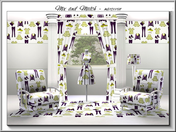 Sims 3 — Mix and Match_marcorse by marcorse — Themed pattern - women's clothing in mix and match, skirt and pants styles.