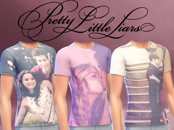 Sims 4 — Pretty Little Liars Couples T-Shirts by mhmattman — A set of three t-shirts of the couples of Pretty Little