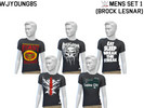 Sims 4 — Brock Lesnar T-Shirt Set by wjyoung85 — This is a set of 5 Brock Lesnar WWE t-shirts for male teen-elders.