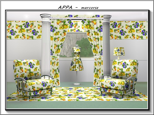 Sims 3 — APPA_marcorse by marcorse — Themed pattern - Apples, Pears, Plums and Apricots . . .perfect fruit for perfect