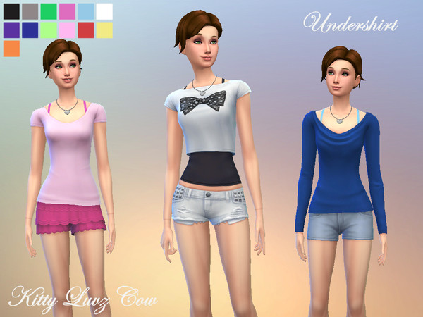 Sims 4 — Undershirt by KittyluvzCow2 — This is a base game tank top I have converted into an undershirt and have slightly