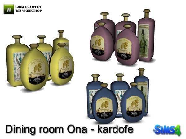 Sims 4 — kardofe_Dining room Ona_Bottles by kardofe — Bottles of liquor to put in the Cupboard