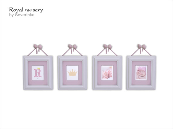 Sims 4 — [Royal nursery] painting cream by Severinka_ — Painting with bow in cream tones in the style of the 'Royal