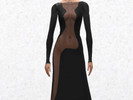 Sims 3 — Sheer Panelled Dress by encouraged2 — Simple black dress with cleverly placed sheer panels down the front and