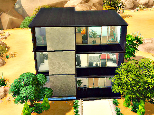 Sims 4 — Pajerba Villa by mecha244 — A modern sweet villa With 2 bedrooms 3 toilets , kitchen , living room, a little