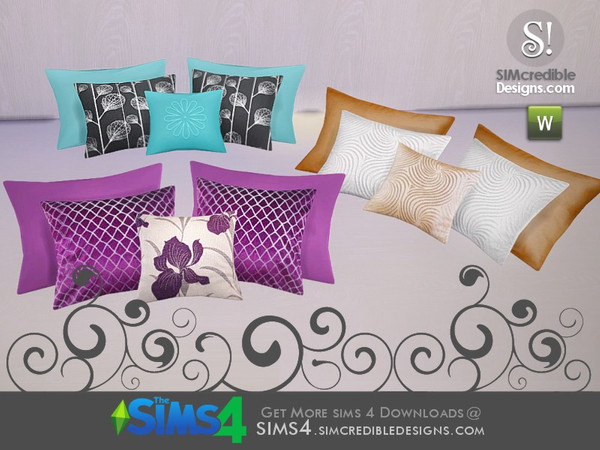 Sims 4 — Glory Pillows by SIMcredible! — by SIMcredibledesigns.com available at TSR __________________ * 3 colors