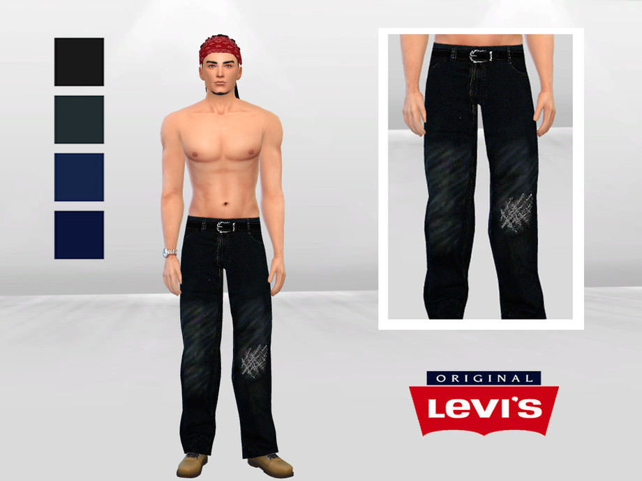The Sims Resource - OldSchool Baggy Denim Pants