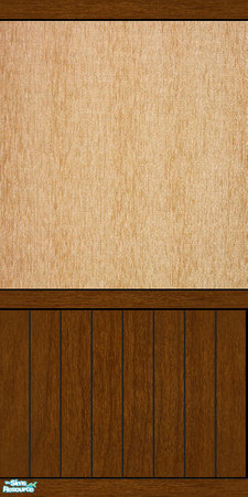 Sims 2 — NK Fariba Set Tan - Wall by MoMama — A wall of hickory paneling with tan fabric on top.