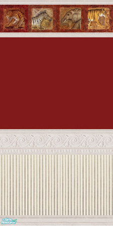 Sims 2 — Rich Red Wallpapers - Animals with Panel by foxysensei — There are plain red wallpapers in this set as well as