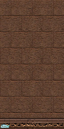 Sims 2 — Brownstone Wall #4 by TSR Archive — Brownstone wall with carved stone bottom molding.
