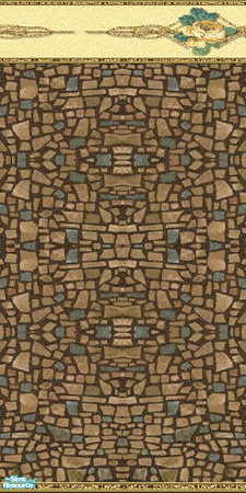 Sims 2 — Roses Wall - Gold with paneling by Sheera — It's part of my Roses Walls and Floors Set. 