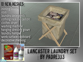 Sims 2 — Lancaster Laundry - Full Hamper by Padre — A bit worn, this laundry has a lived in feel. Complete with iron,