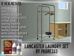 Sims 2 — Lancaster Laundry - Clothes Rack by Padre — A bit worn, this laundry has a lived in feel. Complete with iron,
