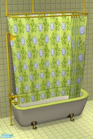 Sims 2 — Hester's Tub Curtain by ImmeK — A tub curtain with a colourful fish design. Original Maxis item, no expansion